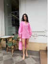 Літня сукня міні+накидка рожевого кольору 33428