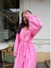 Літня сукня міні+накидка рожевого кольору 33428