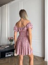 Летнее платье мини пудрового цвета 33477