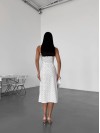 Летнее платье с разрезом молочного цвета 33520
