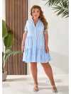 Літня сукня вільного крою на ґудзиках блакитного кольору 33408