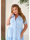 Літня сукня вільного крою на ґудзиках блакитного кольору 33408