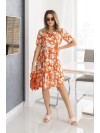 Літня сукня вільного крою в квiтку помаранчевого кольору 33215