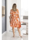 Літня сукня вільного крою в квiтку помаранчевого кольору 33215