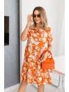 Літня сукня вільного крою в квiтку помаранчевого кольору 33215