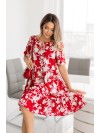 Летнее платье свободного кроя в цветок красного цвета 33216