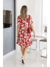 Летнее платье свободного кроя в цветок красного цвета 33216
