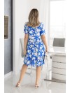 Летнее платье свободного кроя в цветок синего цвета 33217
