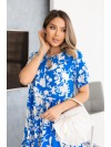 Летнее платье свободного кроя в цветок синего цвета 33217