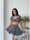 Літній костюм (топ+спідниця) чорно-бiлого кольору 27663
