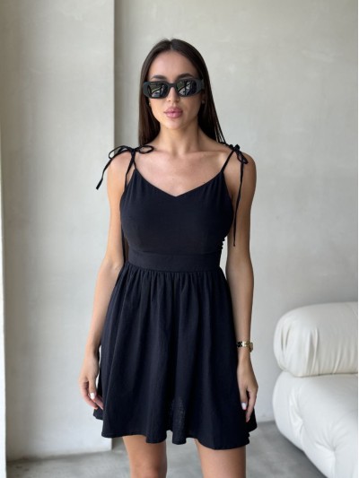 Летний сарафан мини черного цвета 33165