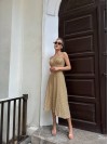 Літній сарафан мiдi бежевого кольору 33583