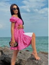Літня сукня міні малинового кольору 33662