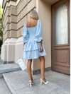 Льняна сукня міні блакитного кольору 31705