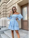 Льняна сукня міні блакитного кольору 31705