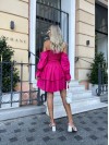 Льняна сукня міні малинового кольору 31703