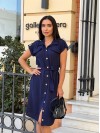 Легка сукня на гудзиках синього кольору 31796
