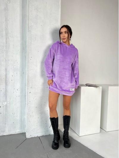 Махровое платье-туника лавандового цвета 29380
