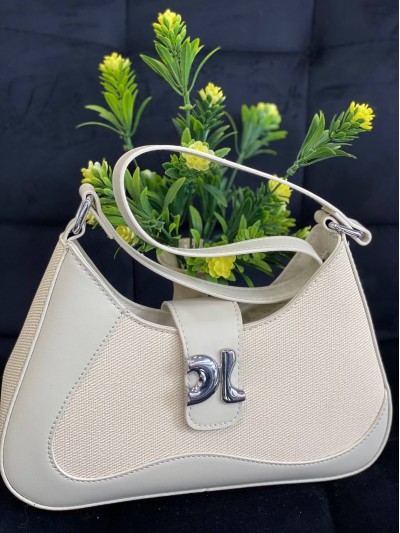 Маленька жіноча сумка-багет із еко-шкіри сiрого кольору 32076