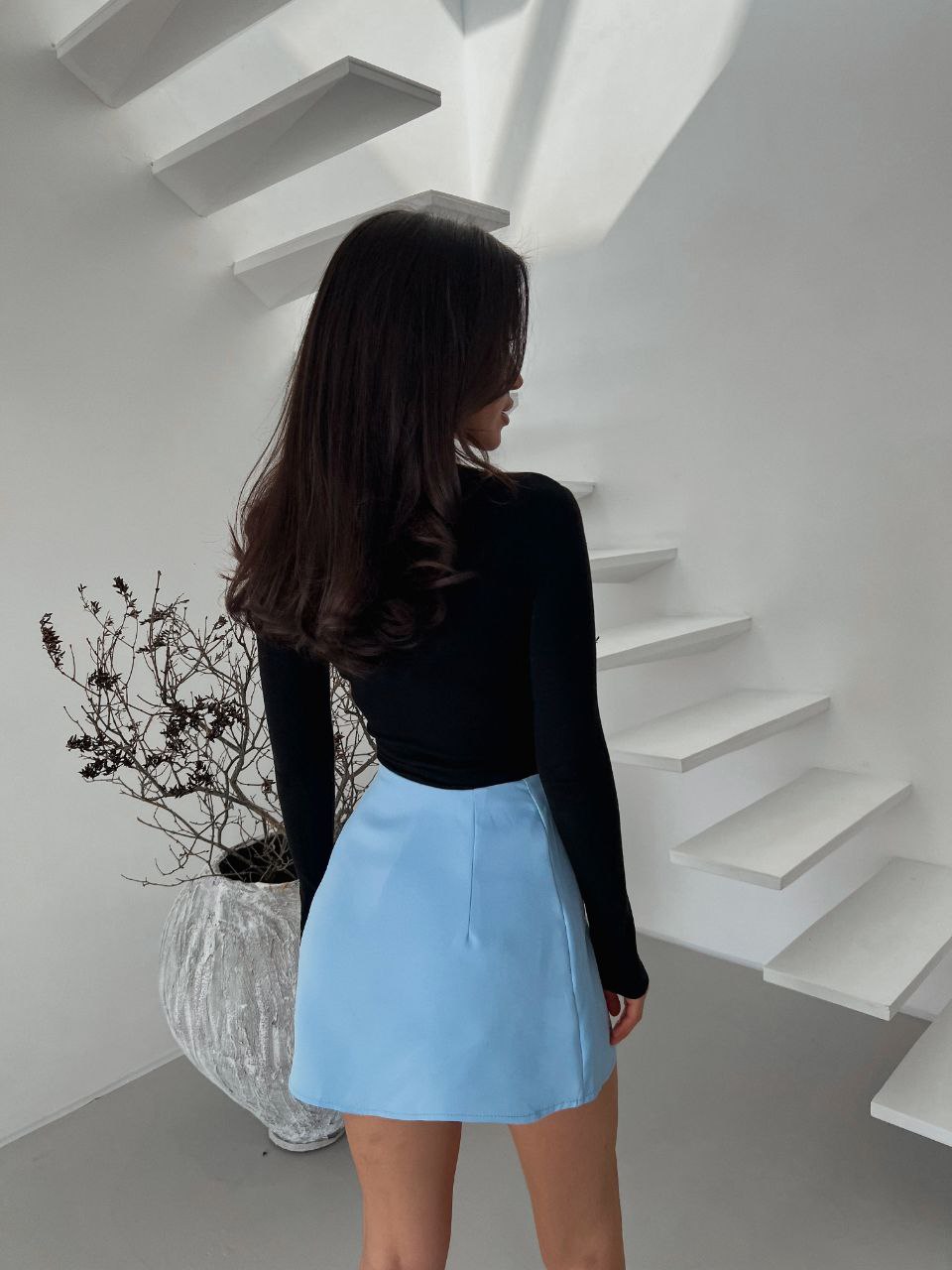 Міні спідниця-шорти блакитного кольору 31615