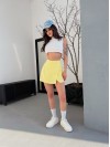 Міні спідниця-шорти жовтого кольору 31617