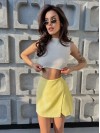 Міні спідниця-шорти жовтого кольору 31617