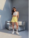 Міні спідниця-шорти жовтого кольору 31617