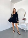 Муслиновое платье мини с рукавом черного цвета 32821