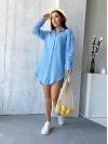 Муслиновое платье-рубашка голубого цвета 32814
