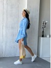 Муслиновое платье-рубашка голубого цвета 32814