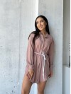 Муслиновое платье-рубашка кофейного цвета 32816
