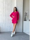 Муслиновое платье-рубашка малинового цвета 32813