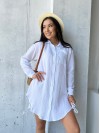 Муслиновое платье-рубашка молочного цвета 32815