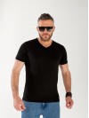 Чоловіча базова футболка чорного кольору 33256