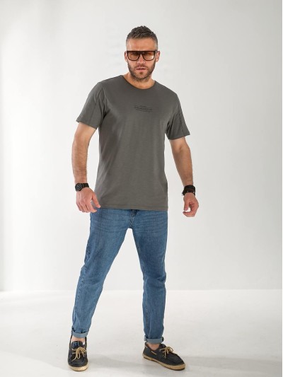 Футболка чоловіча графітового кольору 33509