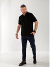 Чоловіча футболка-поло чорного кольору 33233