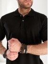 Чоловіча футболка-поло чорного кольору 33233