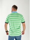 Чоловіча футболка поло в смужку зеленого кольору 33463