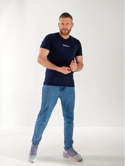 Чоловіча футболка з смужкою світловідбиваючої синього кольору 33365