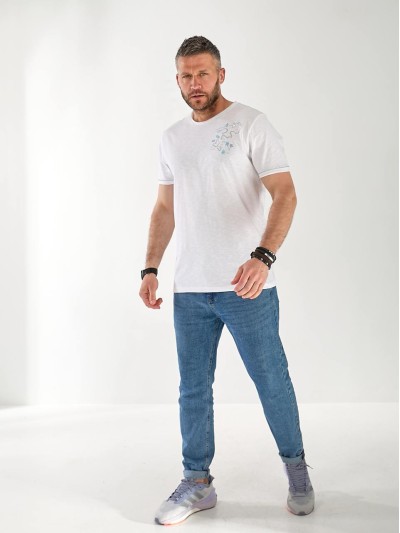 Чоловіча футболка з малюнком бiлого кольору 33312