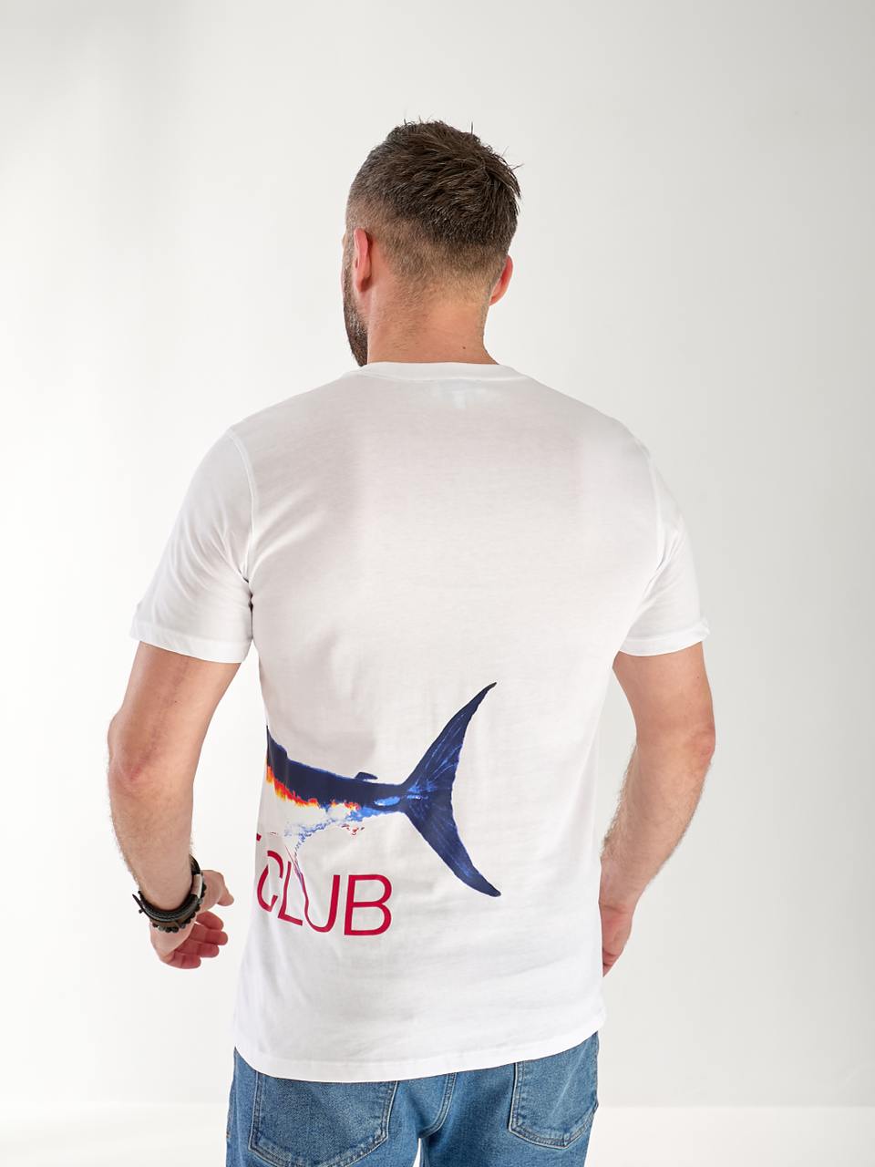 Чоловіча футболка з малюнком бiлого кольору 33489