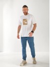 Чоловіча футболка з малюнком бiлого кольору 33304