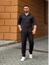 Чоловічий брючний костюм чорного кольору 33079