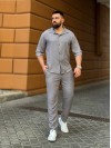 Мужской брючный костюм серого цвета 33083