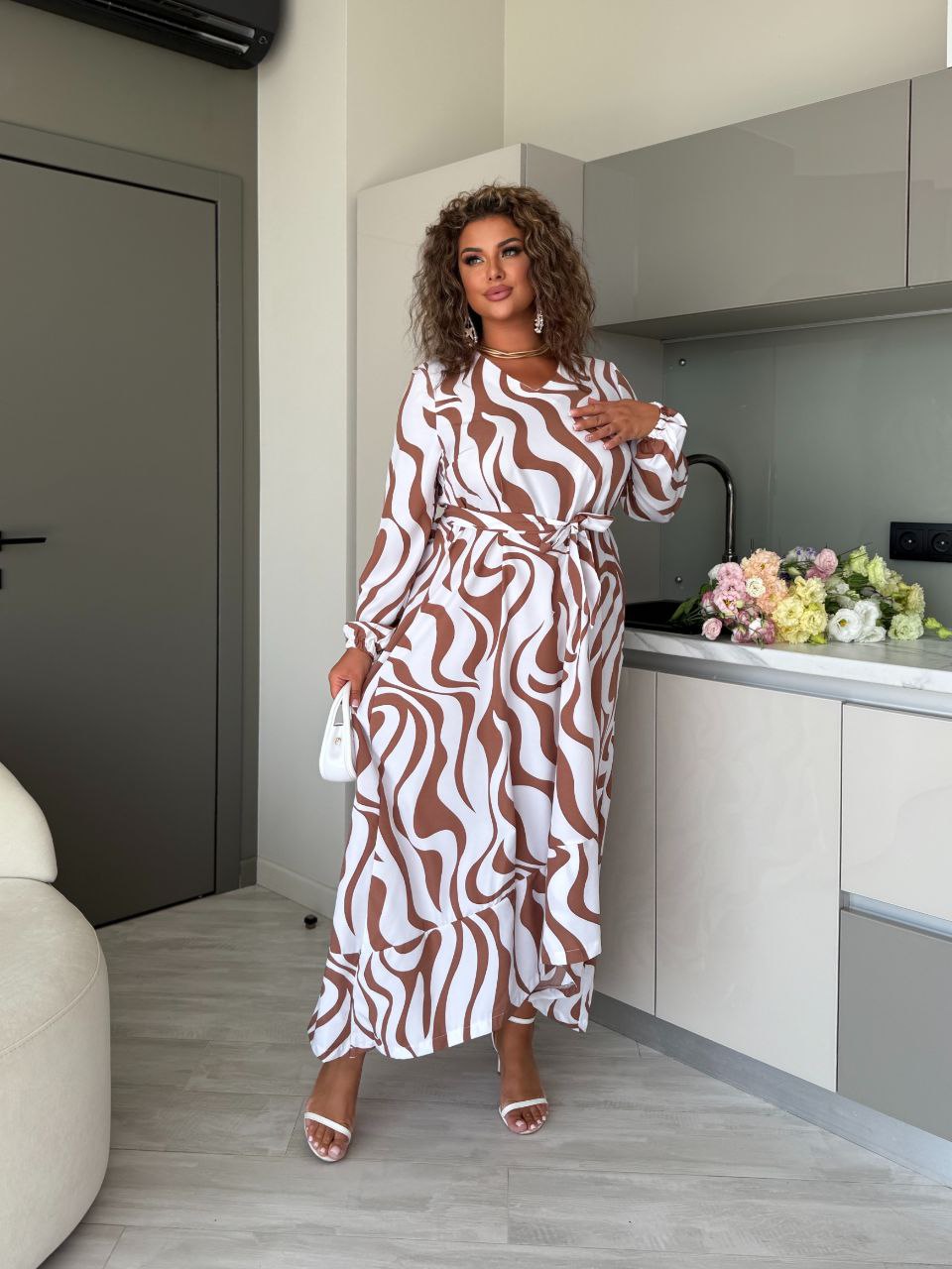 Ніжна сукня міді кавового кольору 33801