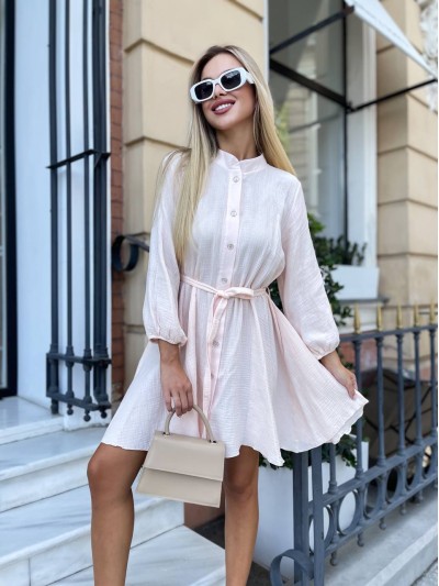 Універсальна сукня міні пудрового кольору 33774