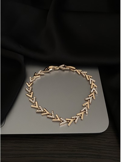 Браслет ялинка замок шарнір золотого кольору 33821