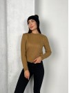 Обтягуючий жіночий светр кавового кольору 31609
