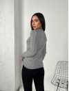 Обтягуючий жіночий светр сiрого кольору 31608