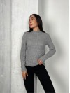 Обтягуючий жіночий светр сiрого кольору 31608